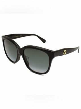 Gucci Black Frame Sunglasses with Gray Gradient Lenses